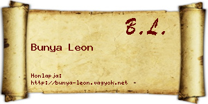 Bunya Leon névjegykártya